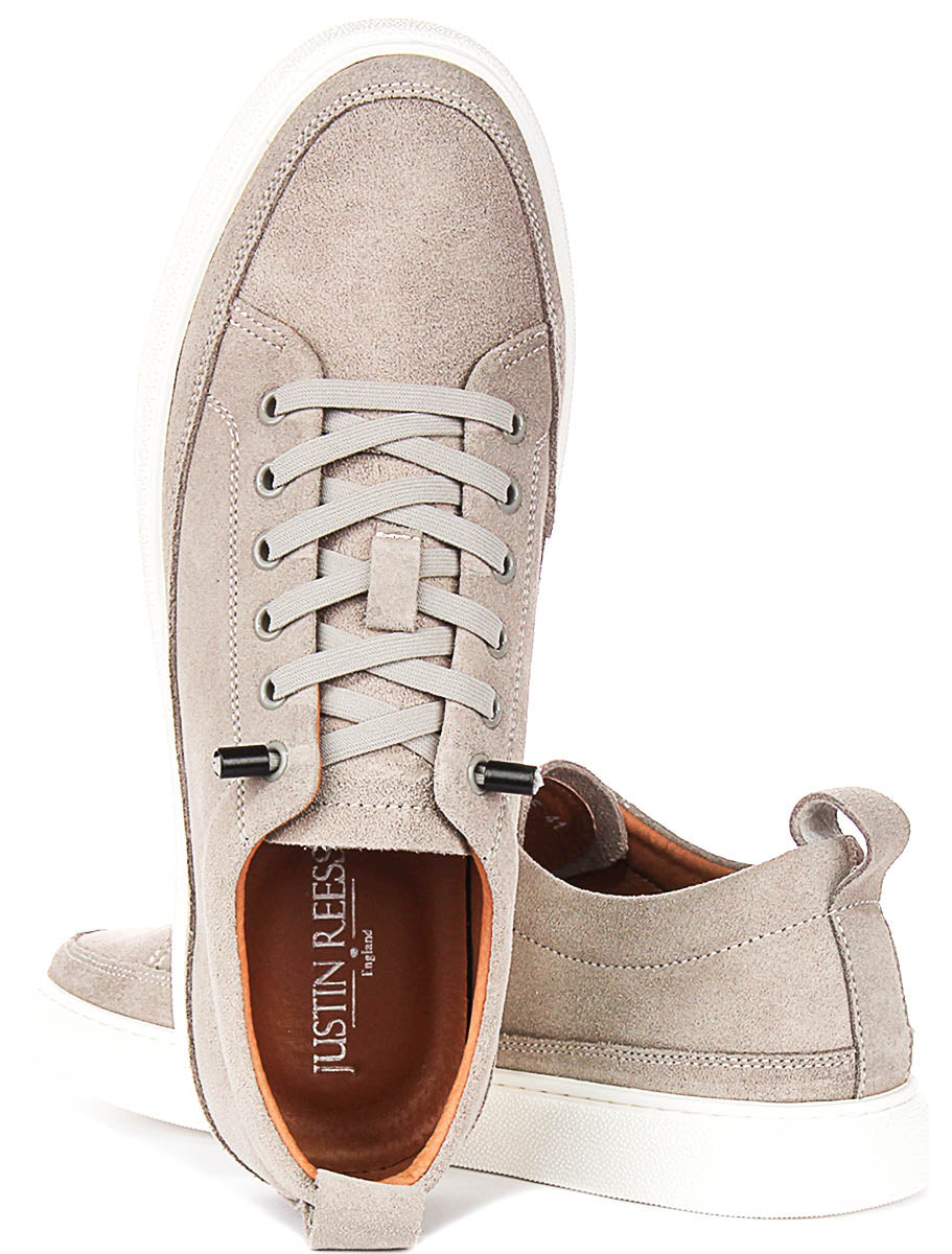 Justinreess England Josh Suede In Grey For Men
