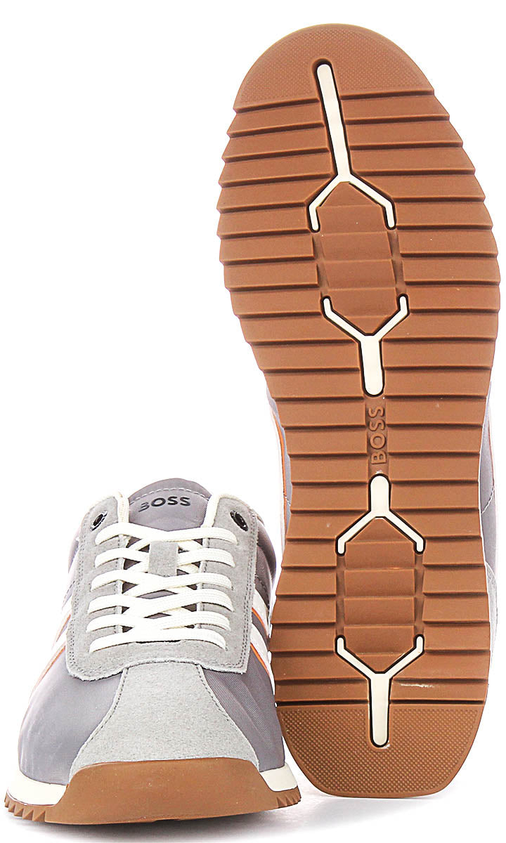 Boss Zayn Low Profile In Grey For Men | Hugo Boss Lace up Trainers