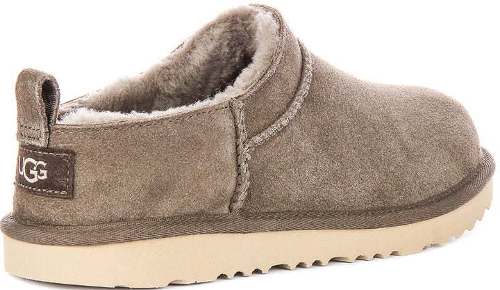 Ugg Australia K Classic Micro In Grey For Juniors