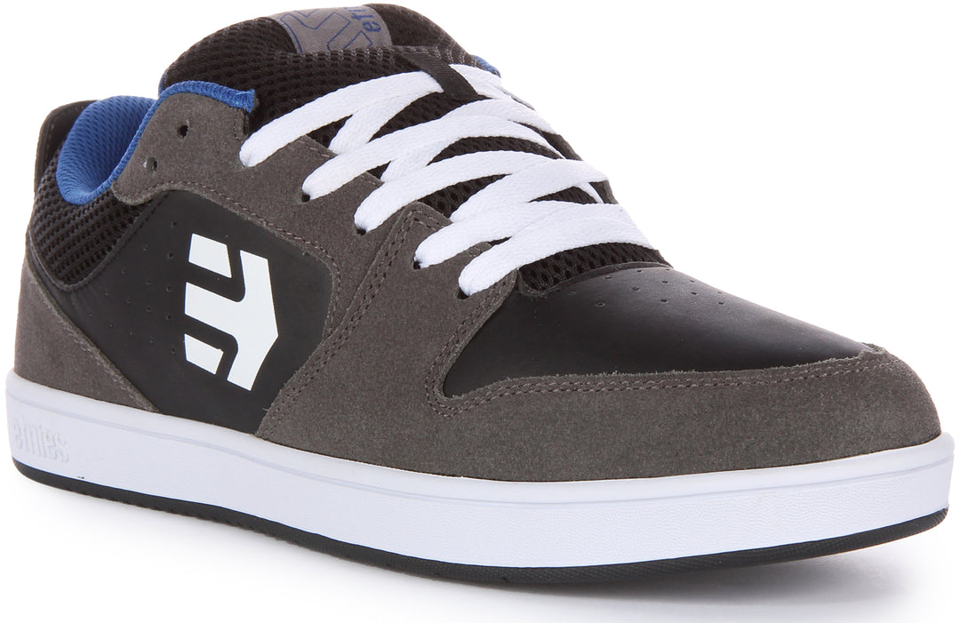Etnies Verano In Grey Black For Men Easy Entry Nubuck Skate Shoe