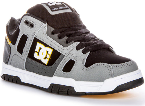 Baskets à lacets DC Shoes Stag pour hommes avec logo TPR en gris noir
