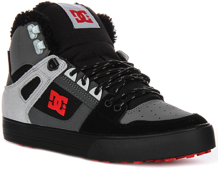 Dc Shoes Pure High Winter In Grey Black For Men