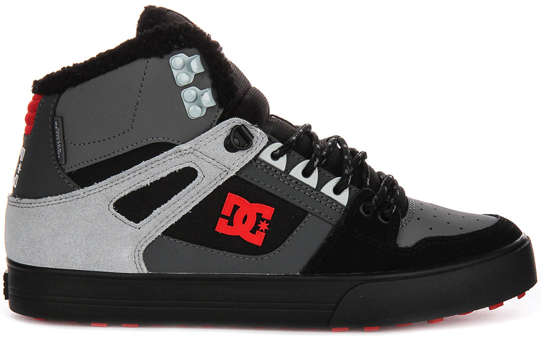 Dc Shoes Pure High Winter In Grey Black For Men