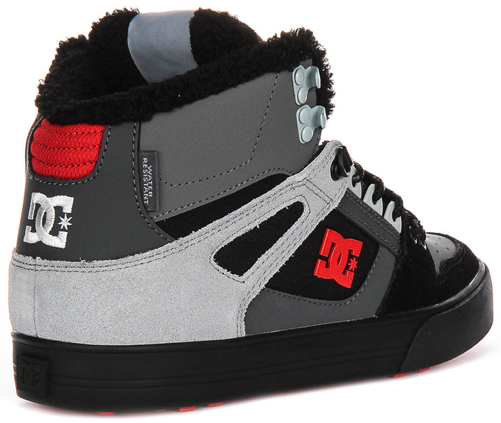 Dc Shoes Pure High Winter In Grey Black For Men