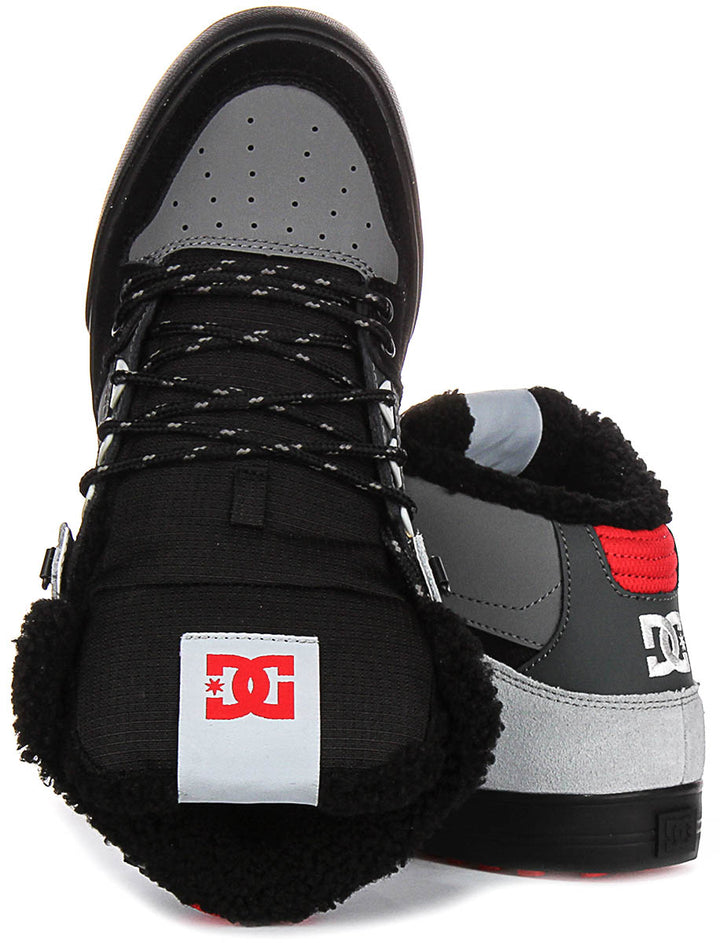 Dc Shoes Pure High Winter In Grey Black For Men