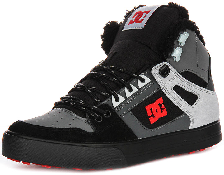 Dc Shoes Pure High Winter In Grey Black For Men