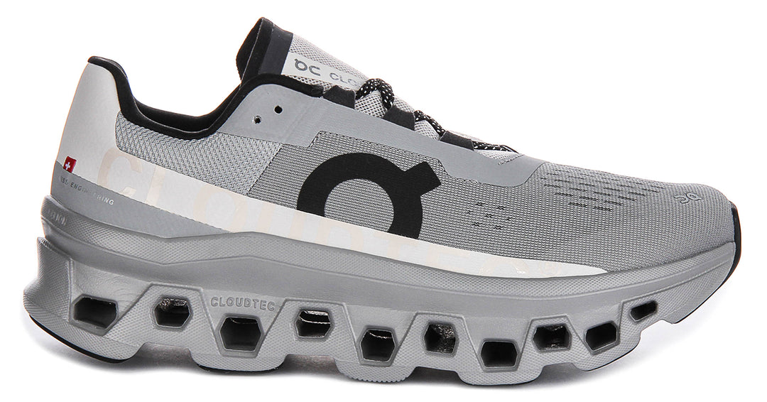 On Running Cloudmonster In Grey Black For Men