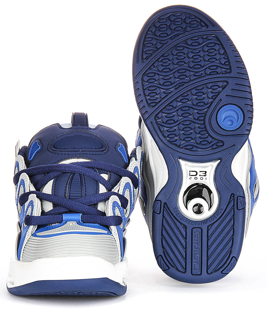 Osiris D3 2001 In Grey Blue For Men Chunky Sole Lace Up Skate