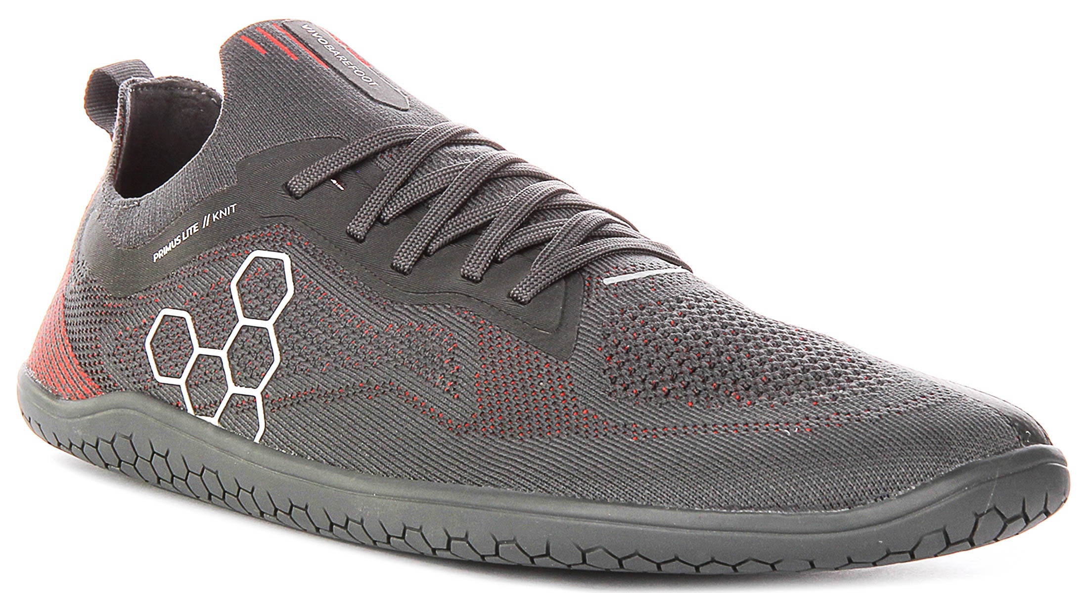 Vivobarefoot Primus Lite Knit In Grey Red For Men | Barefoot