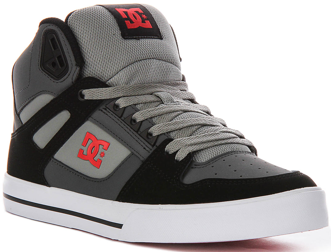 Dc Shoes Pure Hightop Wc In Grey Red For Men