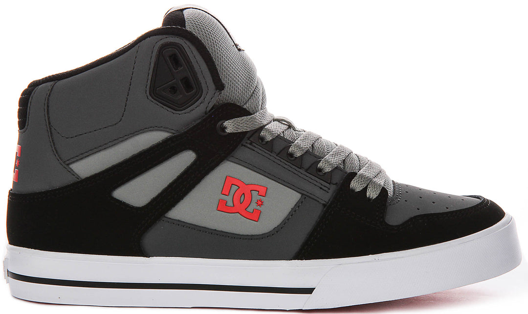 Dc Shoes Pure Hightop Wc In Grey Red For Men