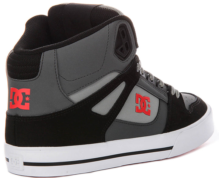 Dc Shoes Pure Hightop Wc In Grey Red For Men