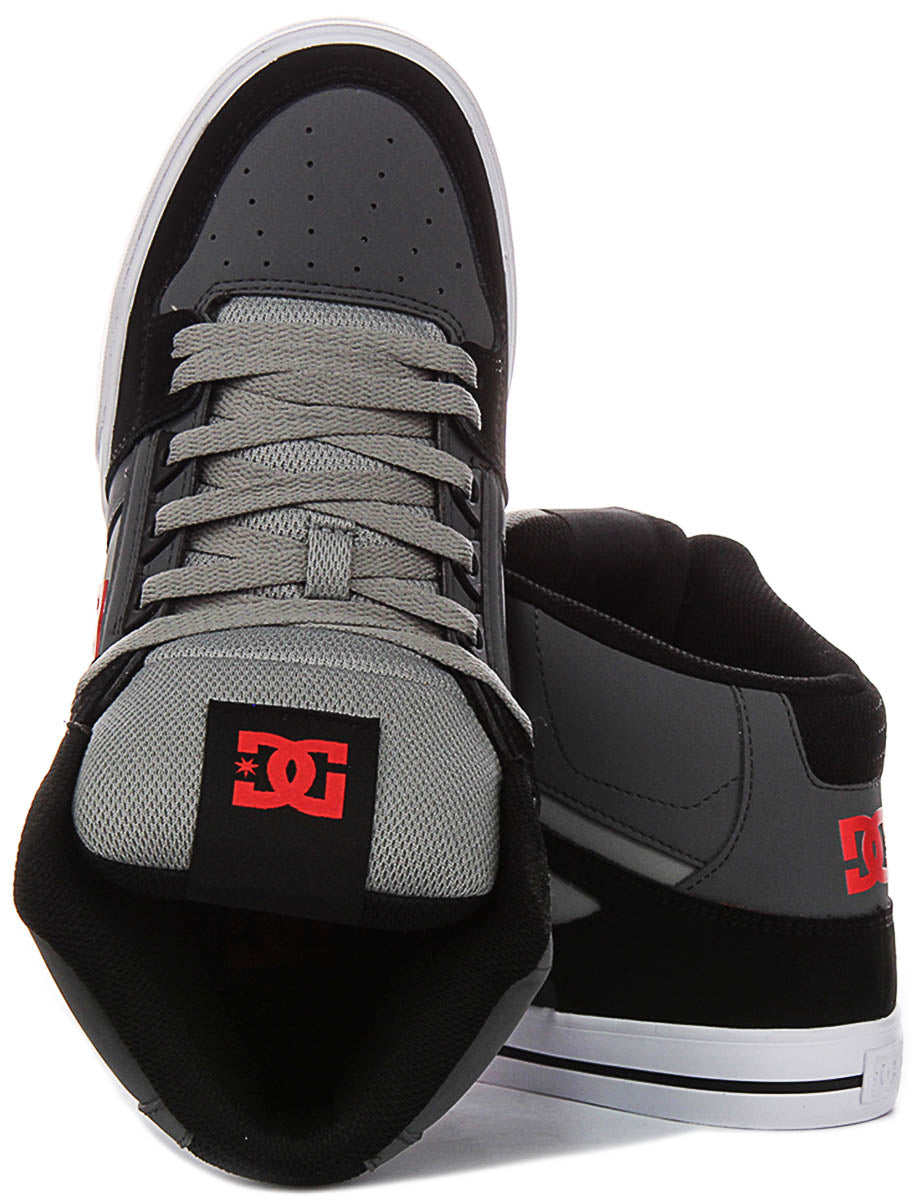 Dc Shoes Pure Hightop Wc In Grey Red For Men