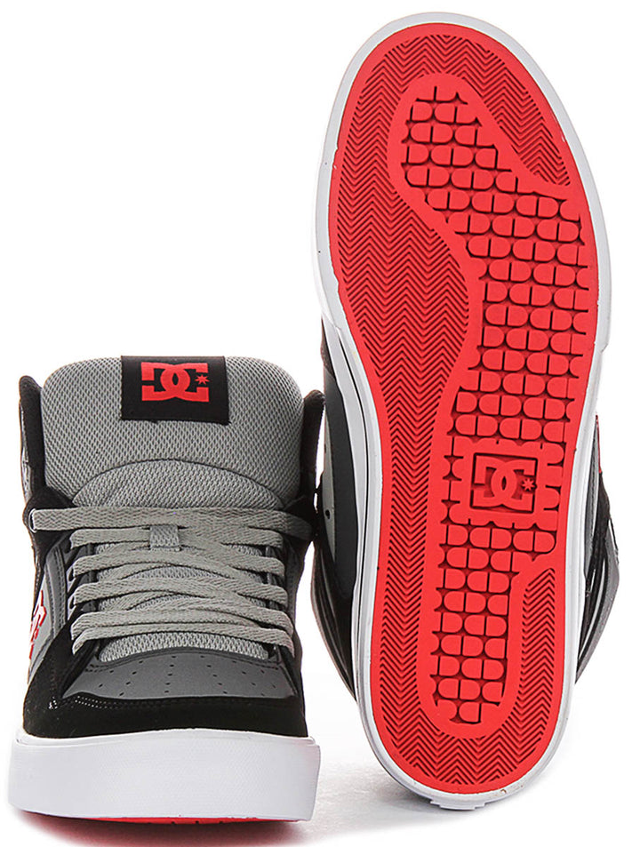 Dc Shoes Pure Hightop Wc In Grey Red For Men