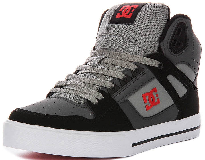 Dc Shoes Pure Hightop Wc In Grey Red For Men