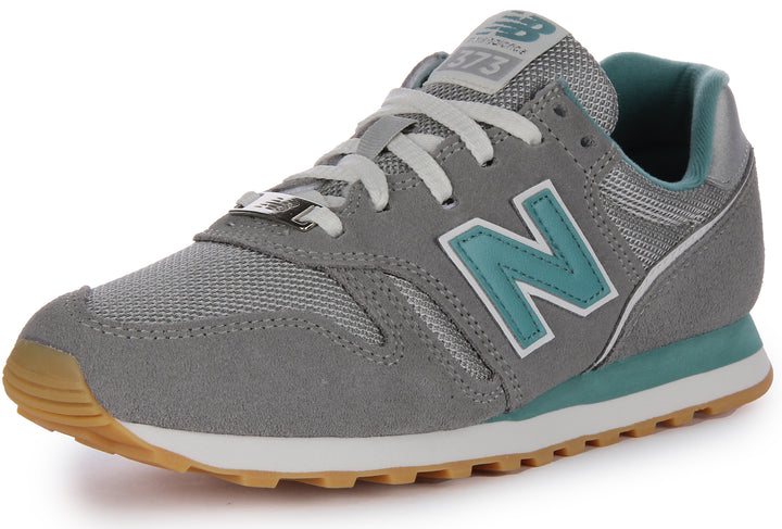 New Balance WL373OD2 Zapatillas con cordones de ante y malla para mujer en gris turquesa