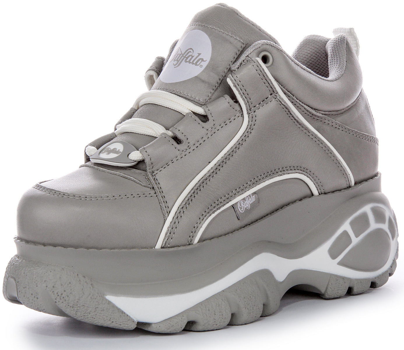 Buffalo 1339-14 2.0 Grey White For Women | Lace Up Sporty Platform