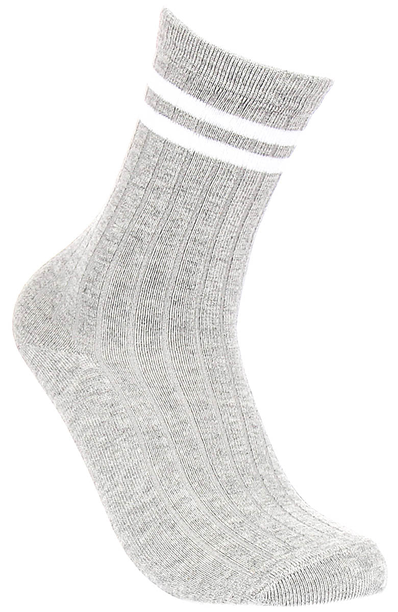 Justinreess England 2P Stripe W In Grey White For Women