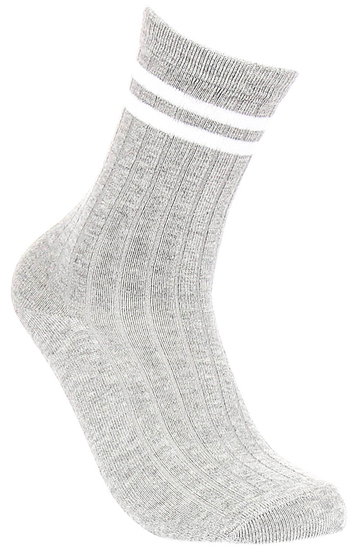 Justinreess England 2P Stripe W In Grey White For Women