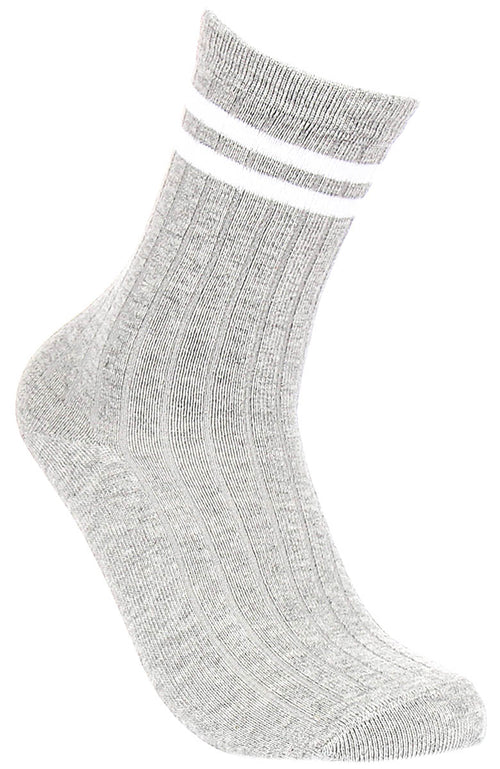 Justinreess England 2P Stripe W In Grey White For Women