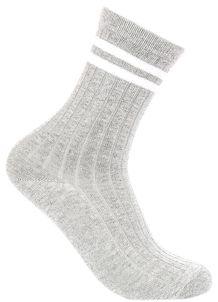 Justinreess England 2P Stripe W In Grey White For Women