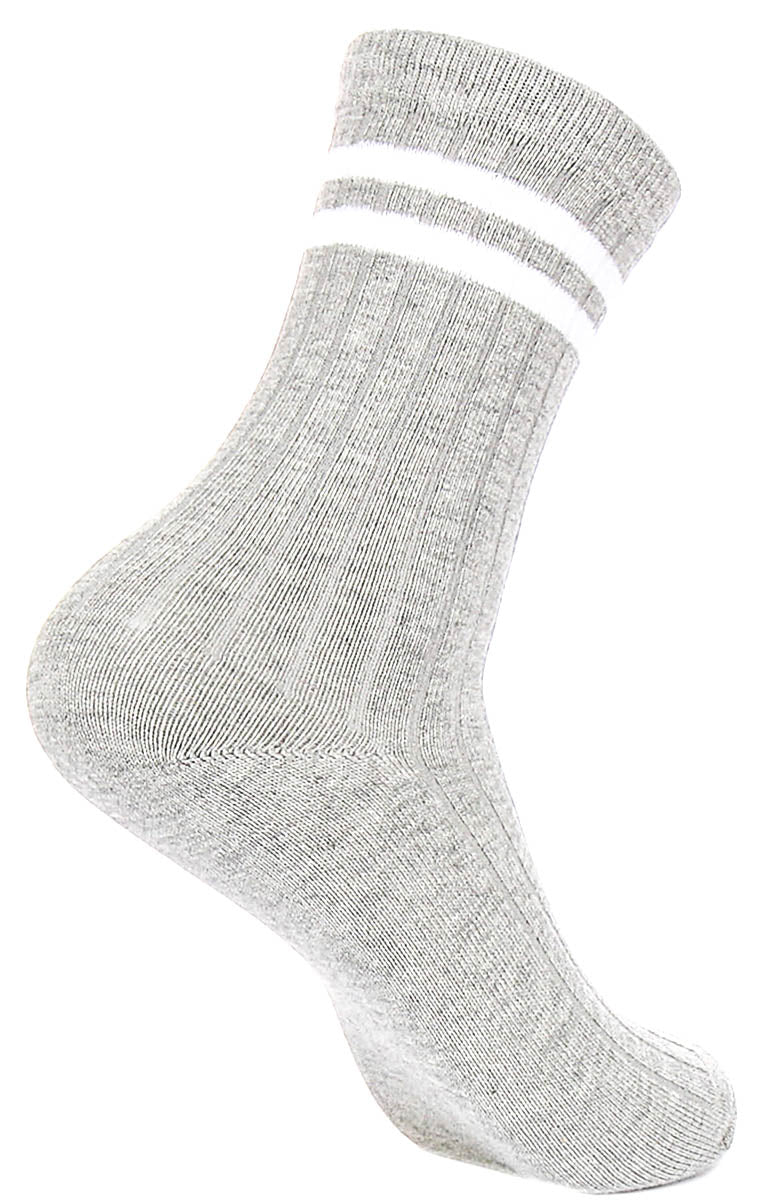 Justinreess England 2P Stripe W In Grey White For Women