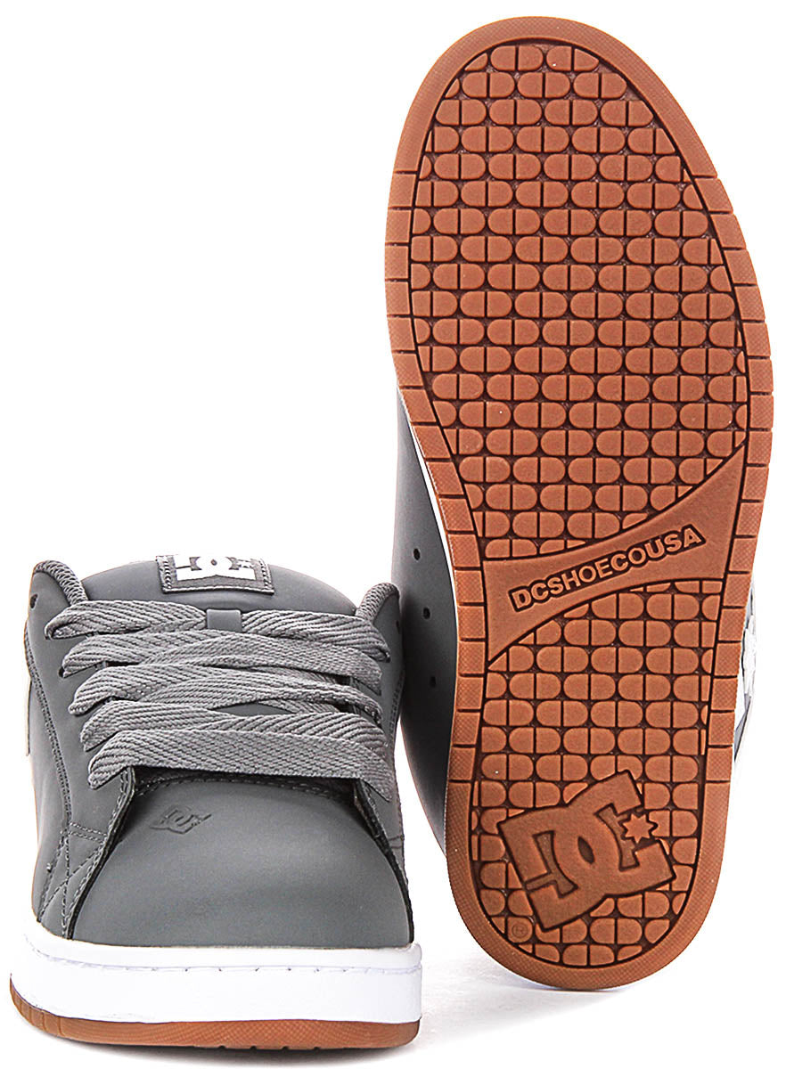 Dc Shoes Court Graffik In Grey White For Men