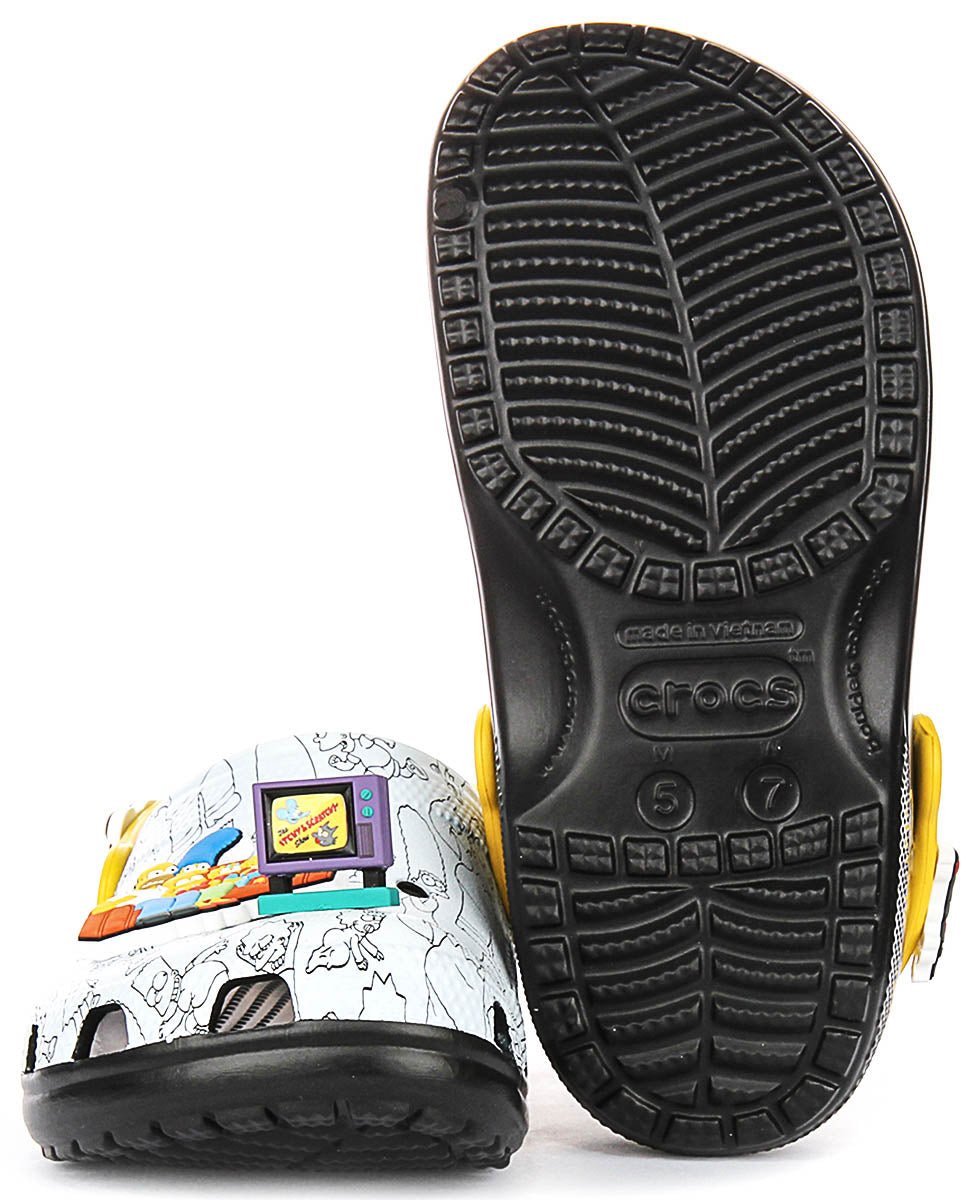 Crocs X The Simpsons In Grey Yellow