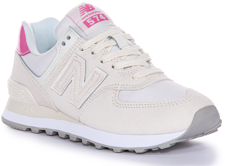 New Balance Damen Heritage Design Iconic Logo Lederhandtaschen in Grau Pink