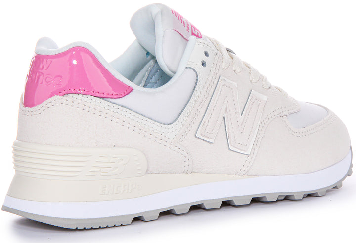 New Balance Damen Heritage Design Iconic Logo Lederhandtaschen in Grau Pink