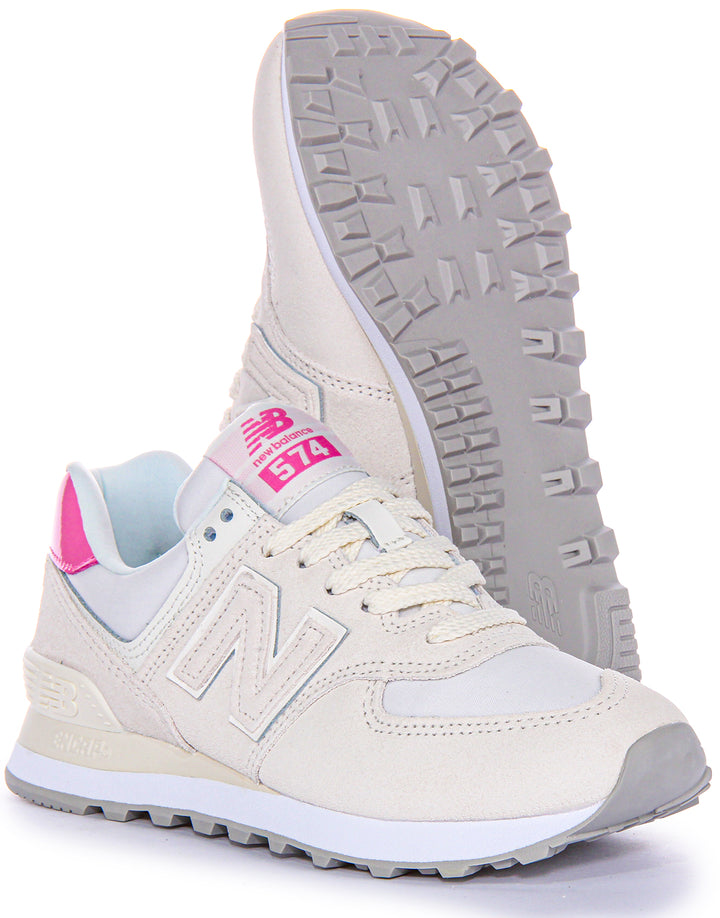 New Balance Damen Heritage Design Iconic Logo Lederhandtaschen in Grau Pink