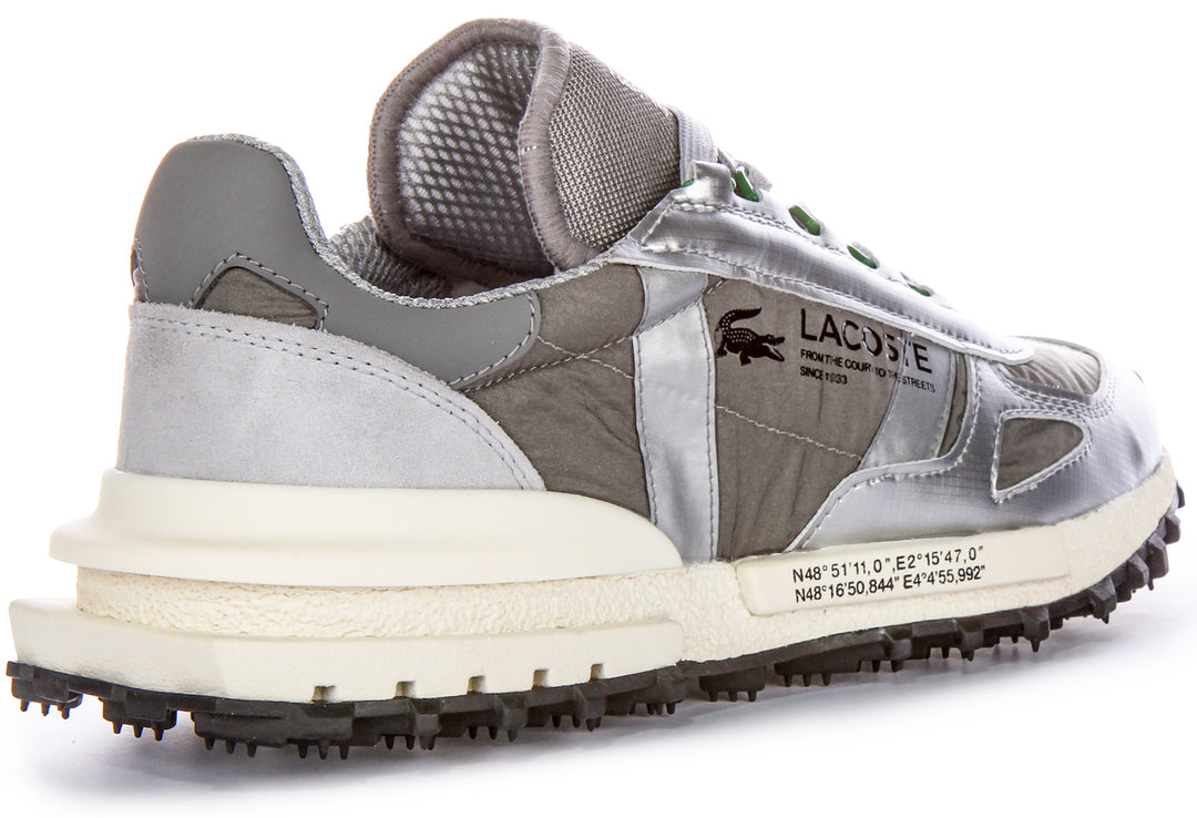 Lacoste Elite Active Herren Textil Sneaker in Grau Silber