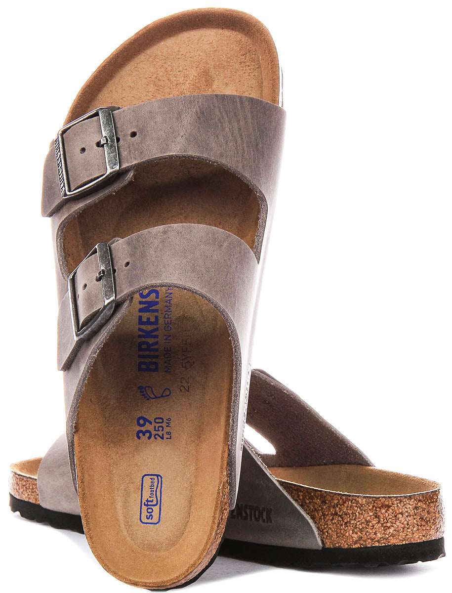 Birkenstock Arizona Bs In Iron Leather | Regular Fit