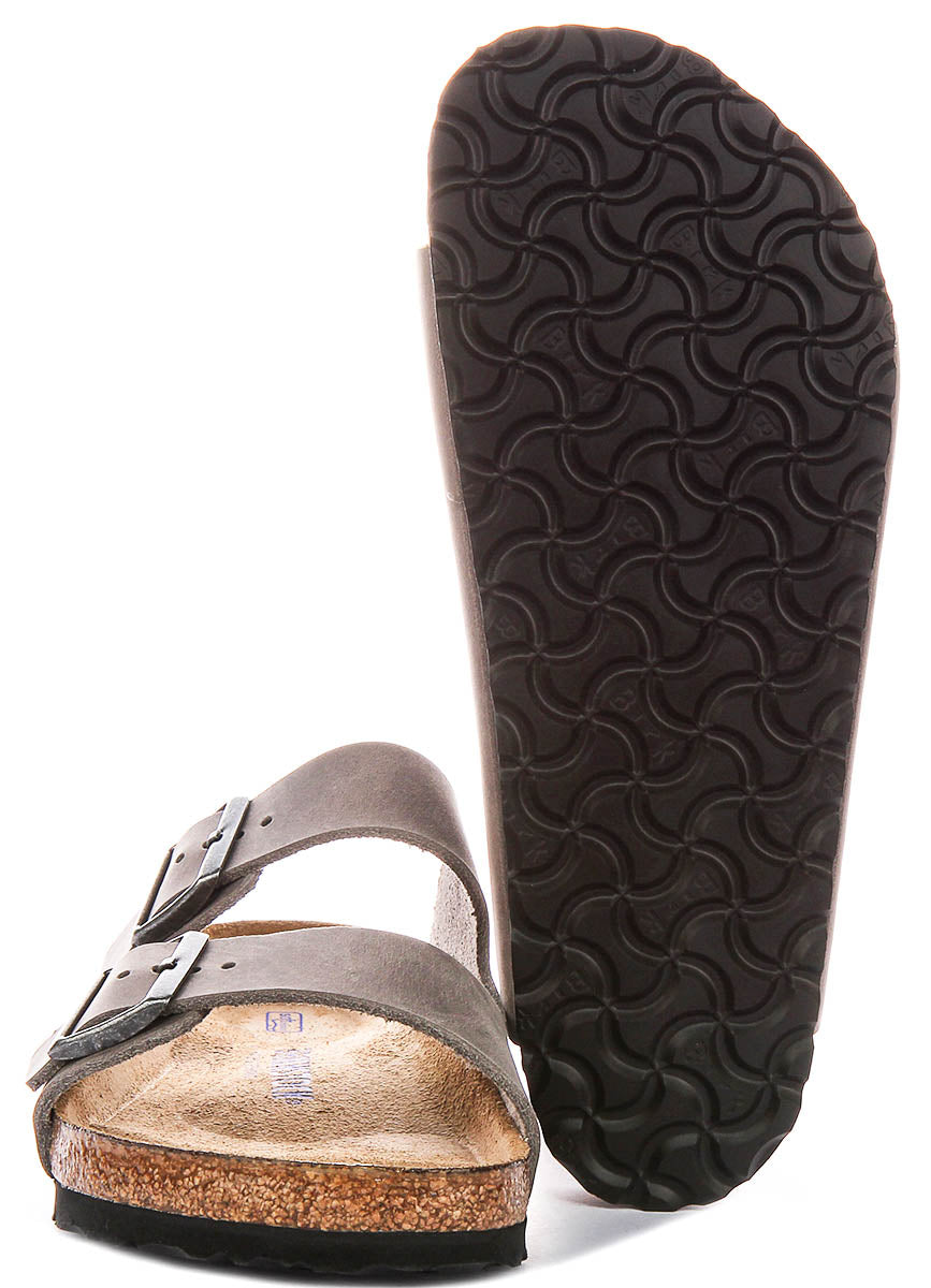 Birkenstock Arizona Bs In Iron Leather | Regular Fit