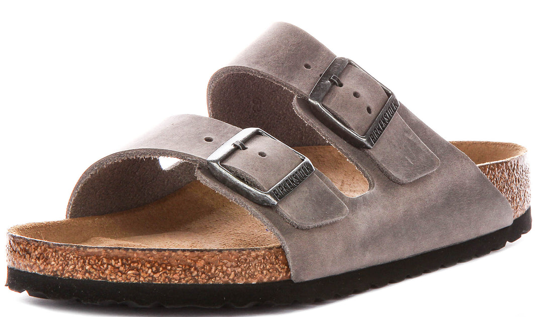 Birkenstock Arizona Bs In Iron Leather | Regular Fit