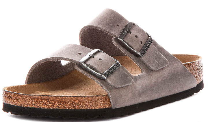 Birkenstock Arizona Bs In Iron Leather | Regular Fit