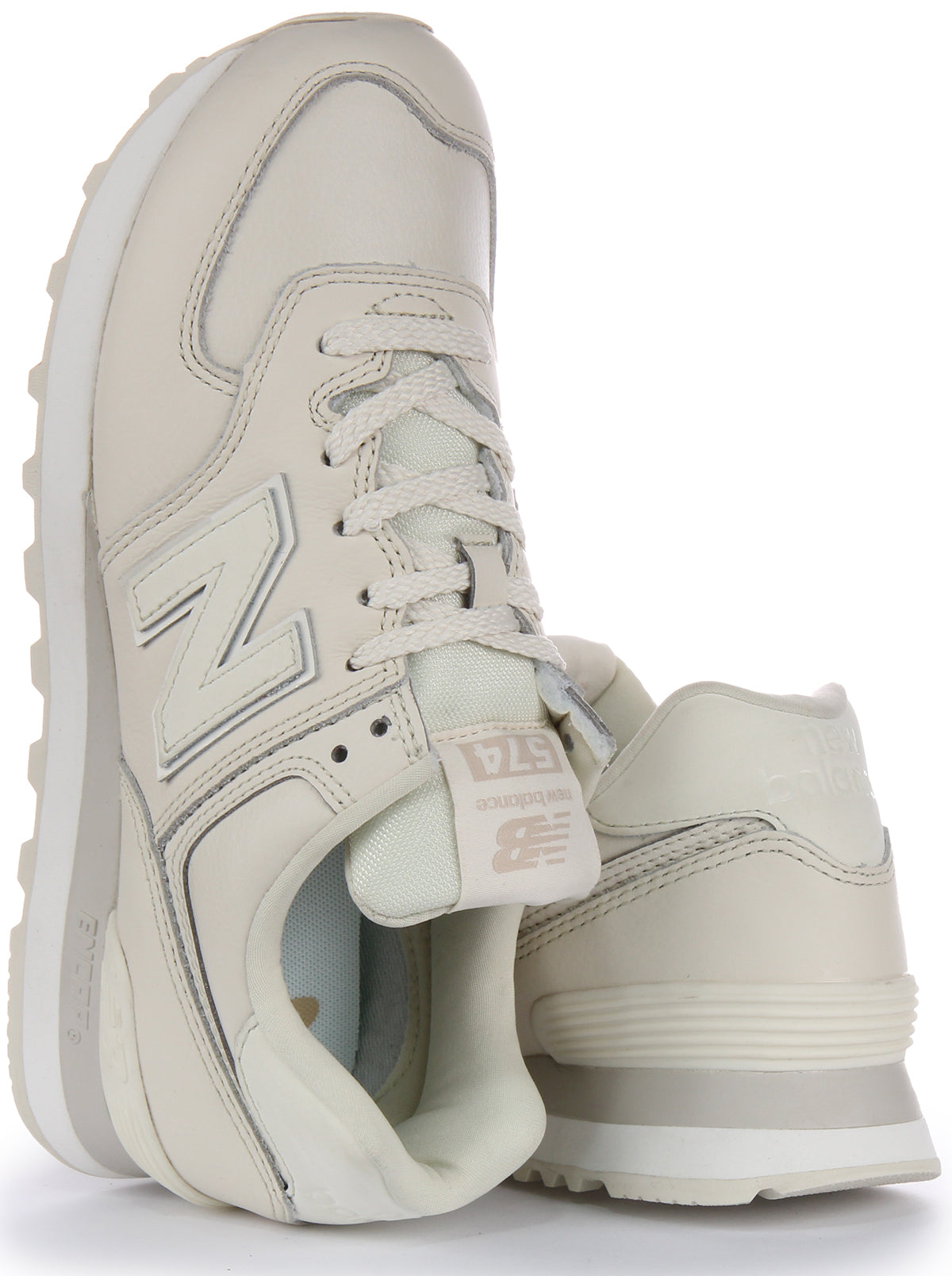 New Balance Wl574Ir2 In Ivory For Women Heritage Leather Trainer 4feetshoes