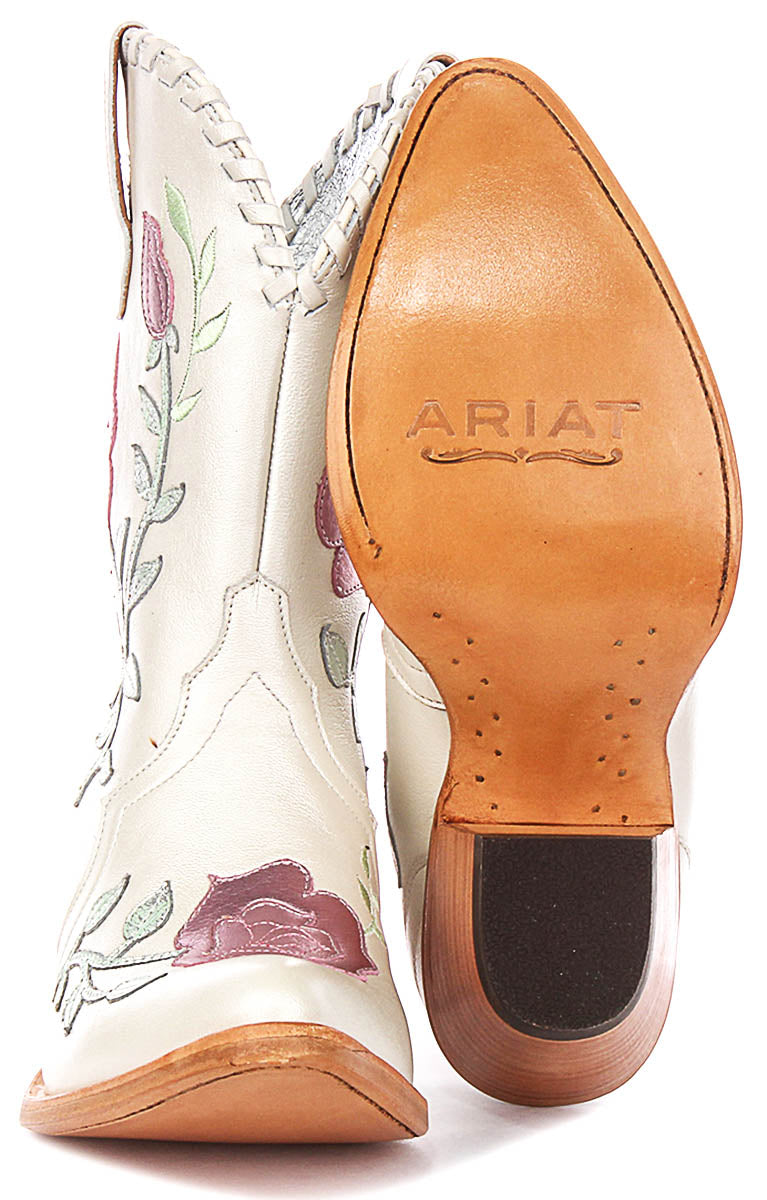 Ariat Arrosa J Toe In Ivory For Women