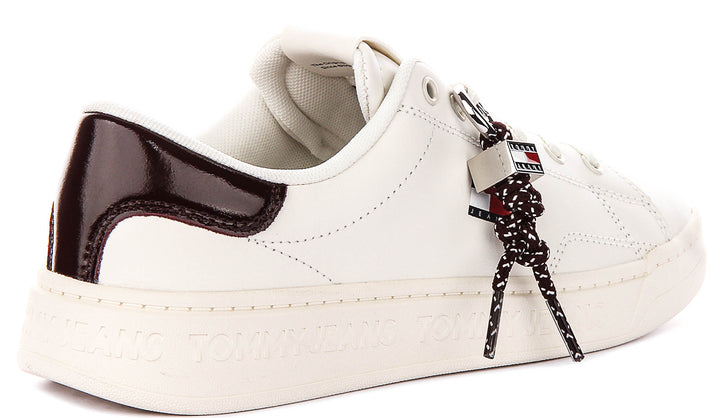 Tommy Hilfiger Logo Sneaker In Ivory For Women