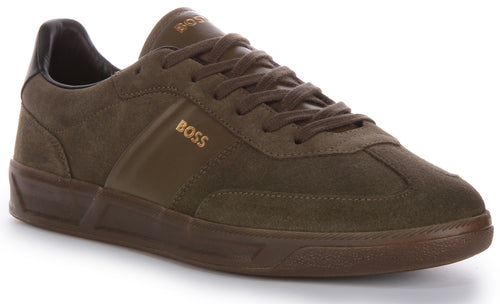 Boss Brandon Tennis Suede In Khaki For Men