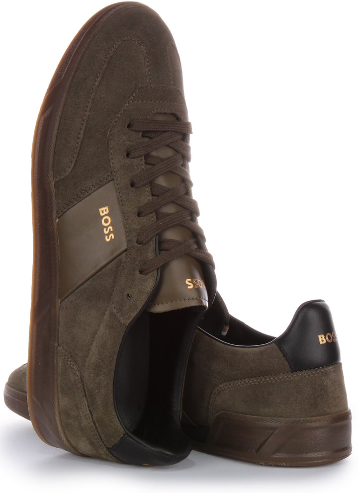 Boss Brandon Tennis Suede In Khaki For Men