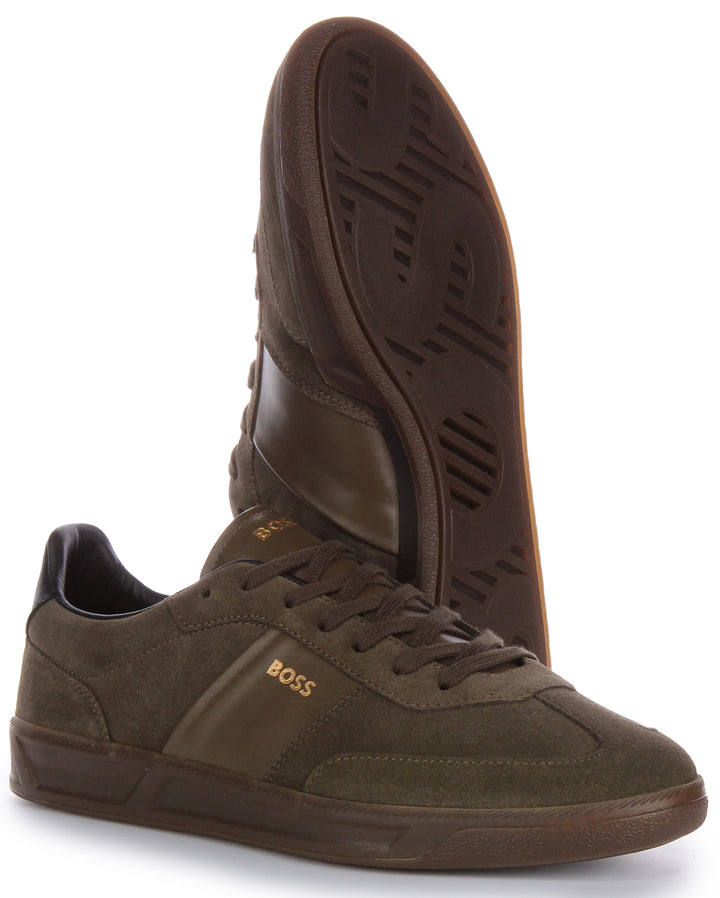 Boss Brandon Tennis Suede In Khaki For Men