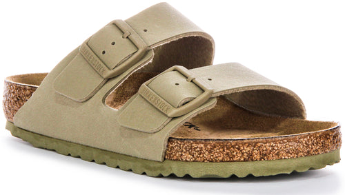 Birkenstock Arizona BS Zwei verstellbare Riemen Birko Flor Sandalen in Khaki