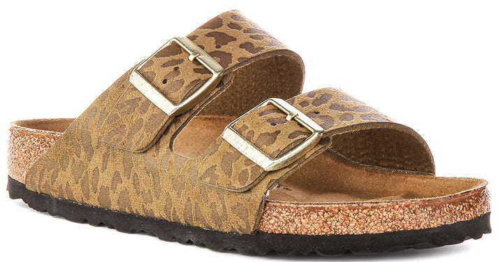 Birkenstock Arizona Bs In Tan Leopard Print | Regular Fit