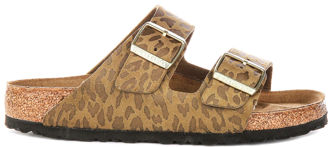 Birkenstock Arizona Bs In Tan Leopard Print | Regular Fit