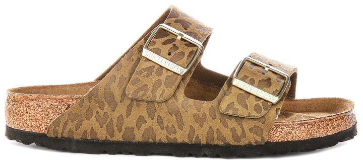 Birkenstock Arizona Bs In Tan Leopard Print | Regular Fit