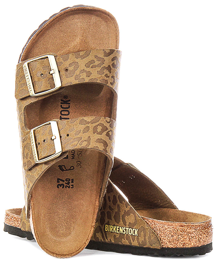 Birkenstock Arizona Bs In Tan Leopard Print | Regular Fit