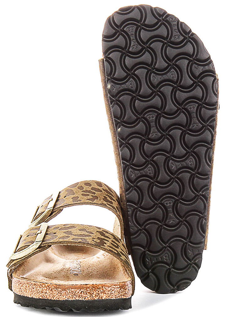 Birkenstock Arizona Bs In Tan Leopard Print | Regular Fit