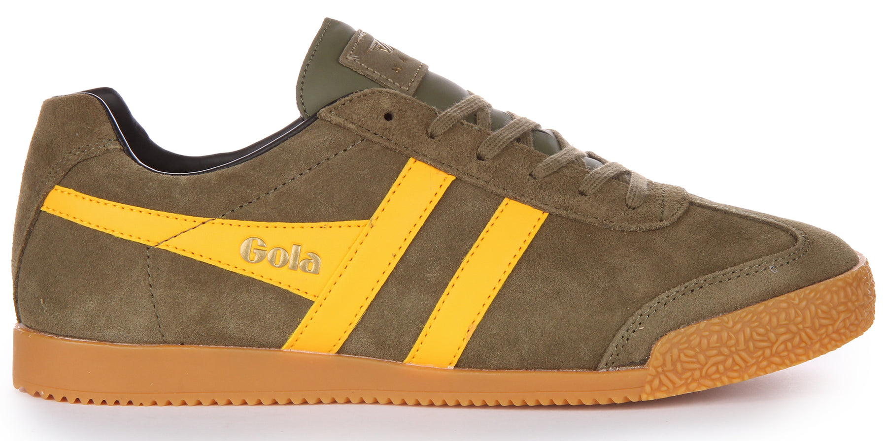 Gola Classics Harrier In Khakiyello For Men Low Profile Suede Shoe gola-classics-harrier-in-khakiyello-for-men-low-profile-suede-shoe