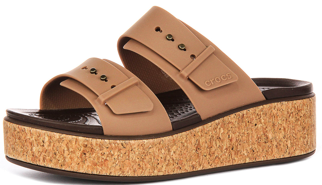 Crocs Brooklyn Cork B In Lattee For Women